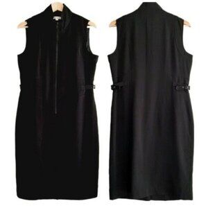 CLEO / Modern High Neck Sheath Dress Mini Black Sz 12